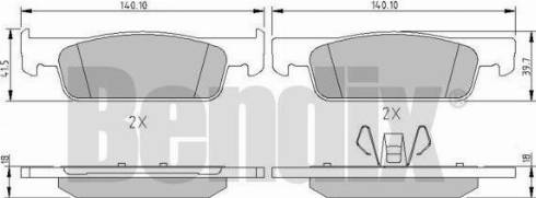 BENDIX 511128 - Гальмівні колодки, дискові гальма autocars.com.ua