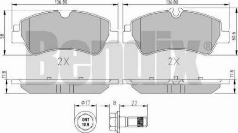 BENDIX 511129 - Гальмівні колодки, дискові гальма autocars.com.ua