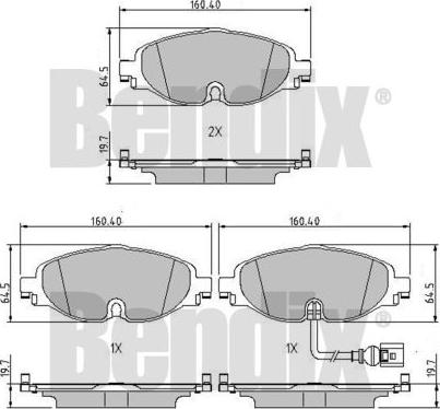 BENDIX 511142 - Гальмівні колодки, дискові гальма autocars.com.ua