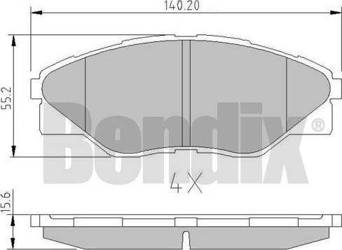 BENDIX 511143 - Тормозные колодки, дисковые, комплект avtokuzovplus.com.ua