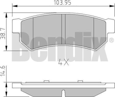 BENDIX 511160 - Гальмівні колодки, дискові гальма autocars.com.ua