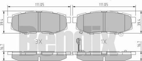 BENDIX 511162 - Гальмівні колодки, дискові гальма autocars.com.ua