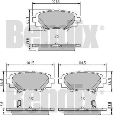 BENDIX 511165 - Гальмівні колодки, дискові гальма autocars.com.ua