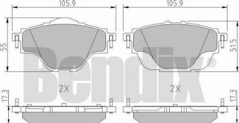 BENDIX 511171 - Гальмівні колодки, дискові гальма autocars.com.ua