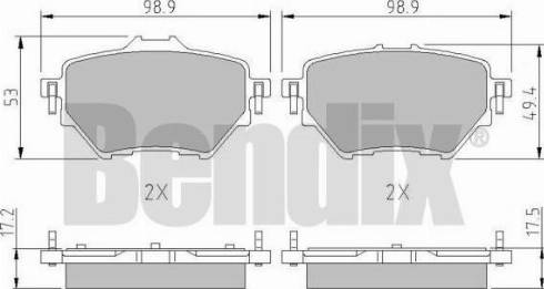 BENDIX 511172 - Гальмівні колодки, дискові гальма autocars.com.ua