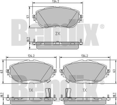 BENDIX 511174 - Тормозные колодки, дисковые, комплект avtokuzovplus.com.ua