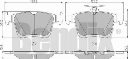 BENDIX 511182 - Тормозные колодки, дисковые, комплект autodnr.net