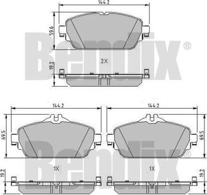 BENDIX 511187 - Гальмівні колодки, дискові гальма autocars.com.ua