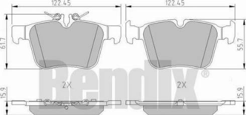 BENDIX 511189 - Тормозные колодки, дисковые, комплект avtokuzovplus.com.ua