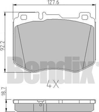 BENDIX 511190 - Гальмівні колодки, дискові гальма autocars.com.ua