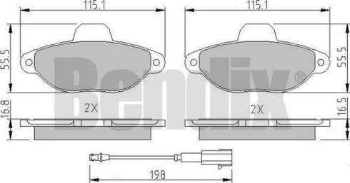 BENDIX 511203 - Гальмівні колодки, дискові гальма autocars.com.ua