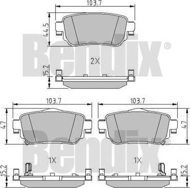 BENDIX 511230 - Тормозные колодки, дисковые, комплект avtokuzovplus.com.ua