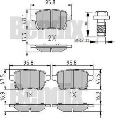 BENDIX 511268 - Тормозные колодки, дисковые, комплект avtokuzovplus.com.ua