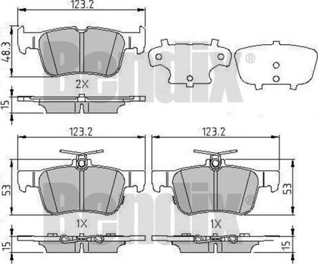 BENDIX 511291 - Гальмівні колодки, дискові гальма autocars.com.ua