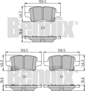 BENDIX 511322 - Гальмівні колодки, дискові гальма autocars.com.ua