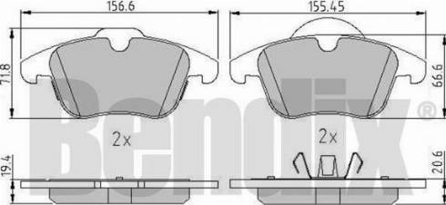 BENDIX 511342 - Тормозные колодки, дисковые, комплект avtokuzovplus.com.ua