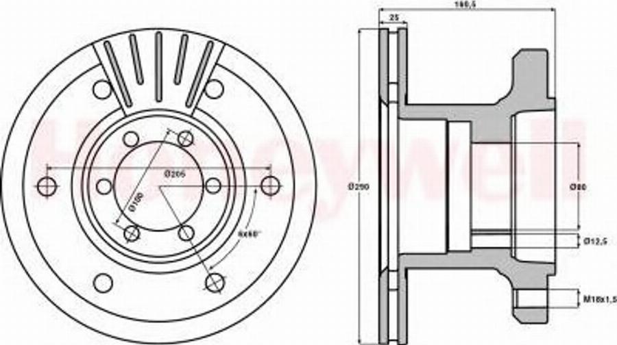 BENDIX 562468B - Гальмівний диск autocars.com.ua