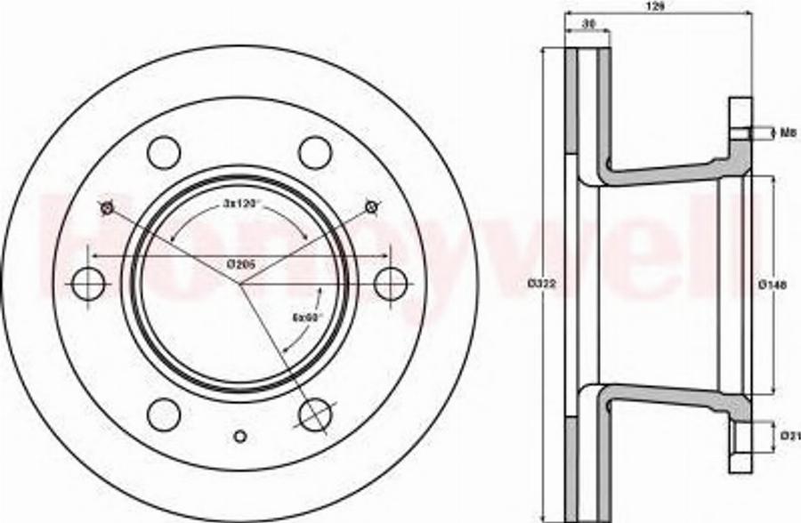 BENDIX 567121B - Гальмівний диск autocars.com.ua