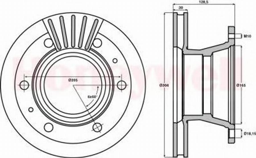 BENDIX 567127B - Гальмівний диск autocars.com.ua