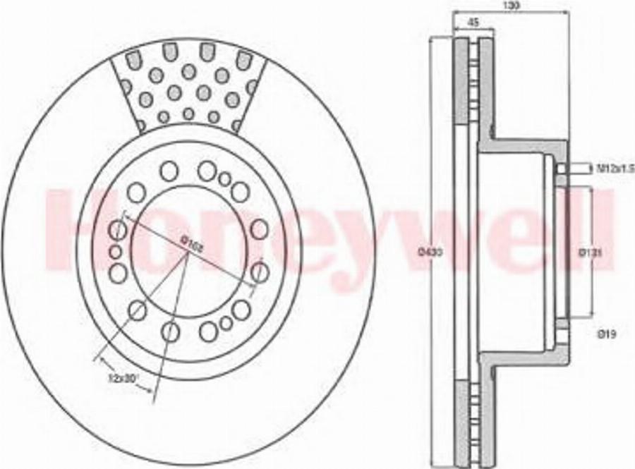 BENDIX 569001B - Гальмівний диск autocars.com.ua