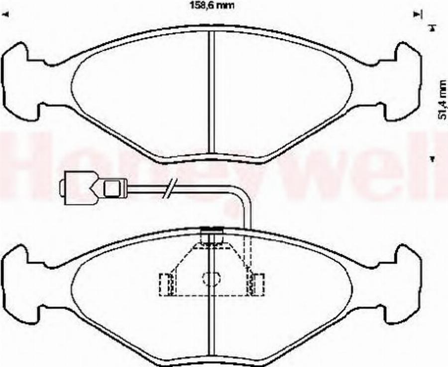 BENDIX 571818B - Тормозные колодки, дисковые, комплект autodnr.net