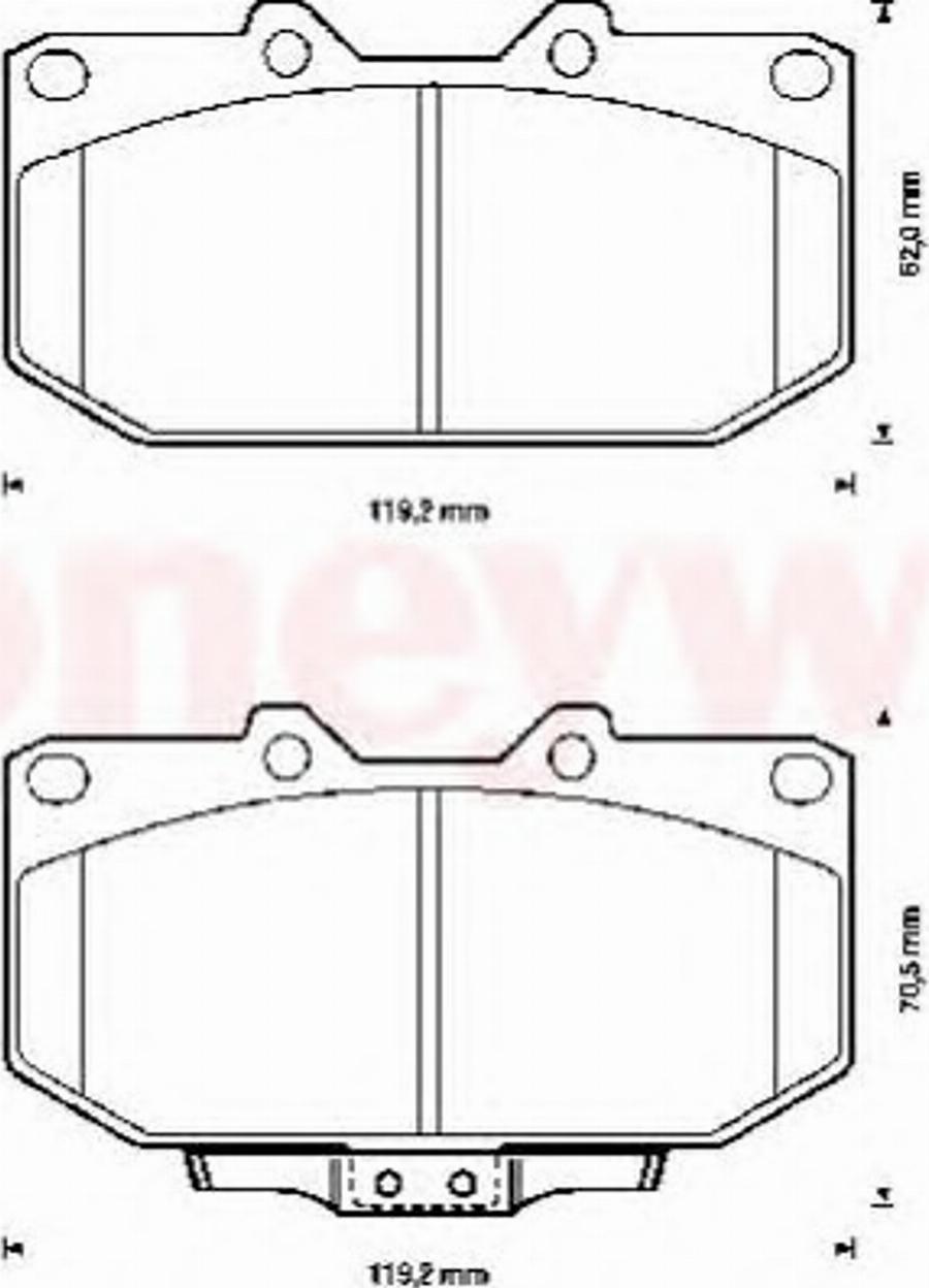 BENDIX 572252B - Тормозные колодки, дисковые, комплект avtokuzovplus.com.ua