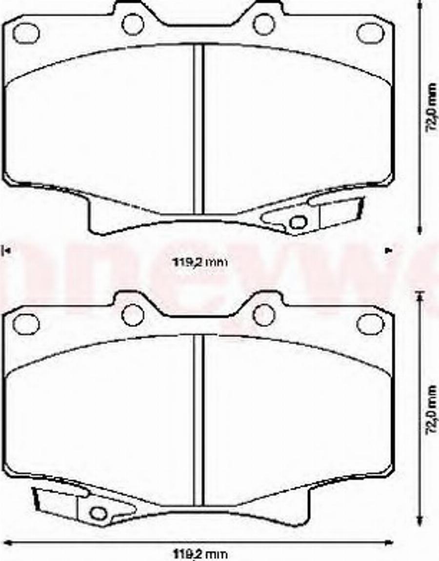 BENDIX 572253B - Тормозные колодки, дисковые, комплект avtokuzovplus.com.ua