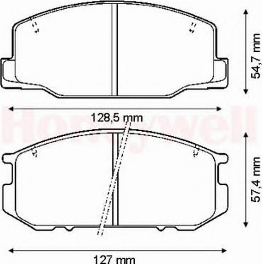 BENDIX 572305B - Тормозные колодки, дисковые, комплект avtokuzovplus.com.ua