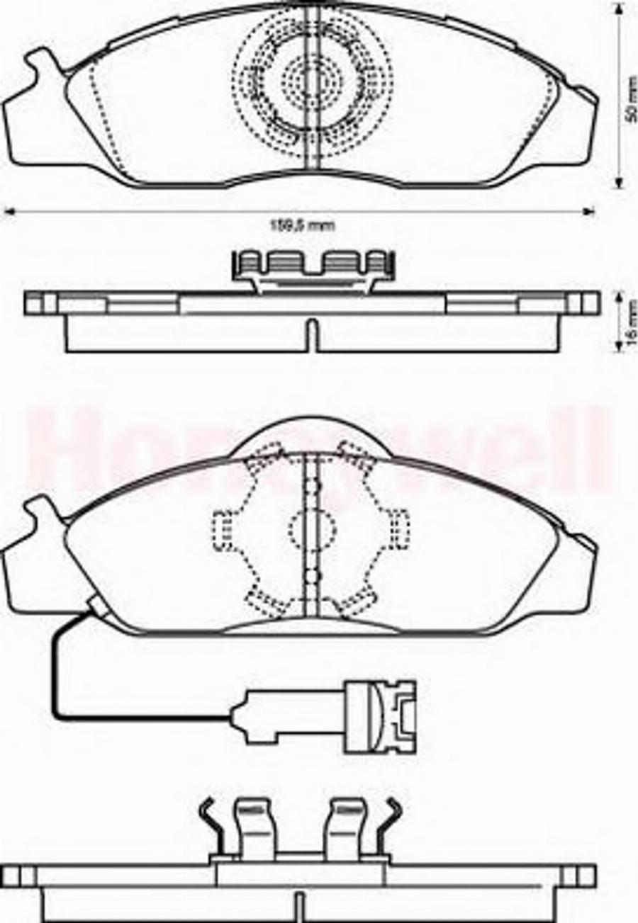 BENDIX 572416B - Тормозные колодки, дисковые, комплект avtokuzovplus.com.ua