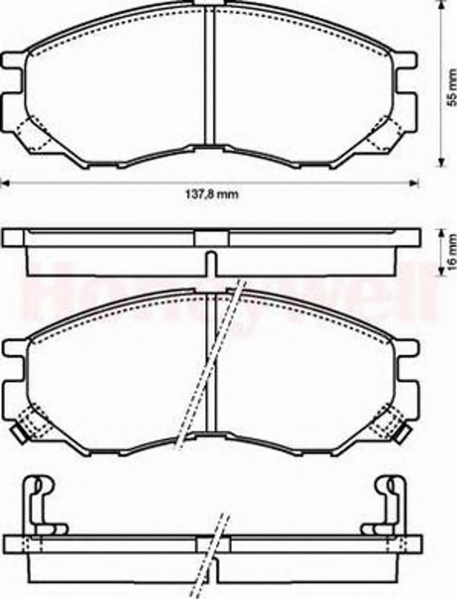 BENDIX 572419 B - Тормозные колодки, дисковые, комплект autodnr.net