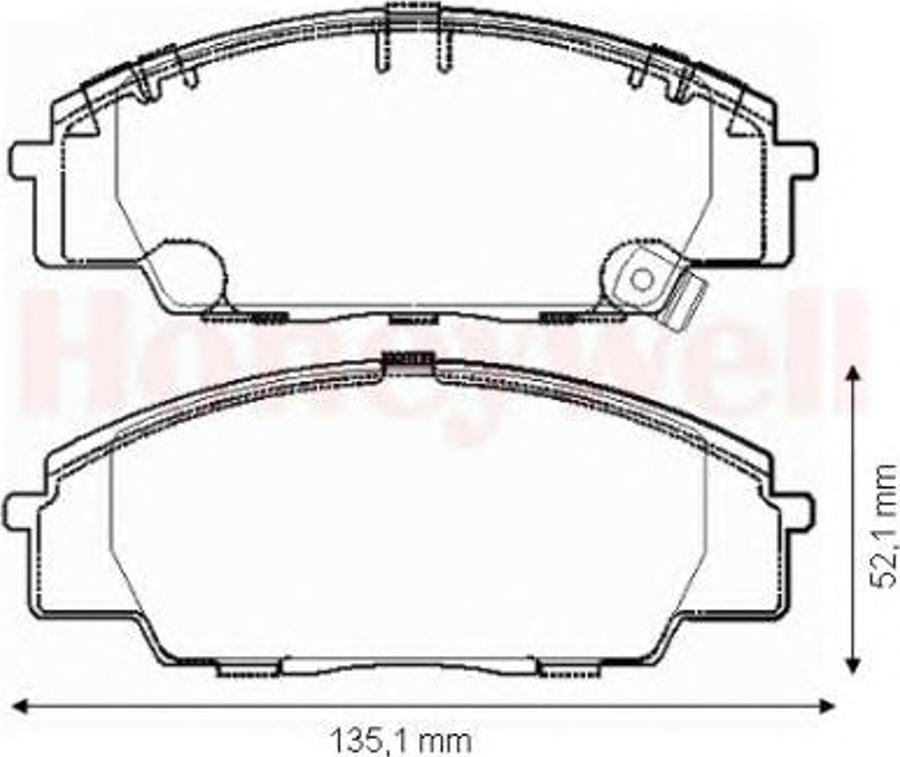 BENDIX 572432B - Тормозные колодки, дисковые, комплект autodnr.net