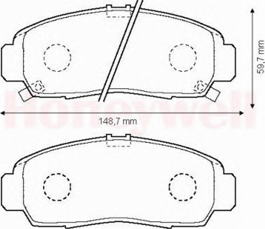 BENDIX 572449B - Тормозные колодки, дисковые, комплект avtokuzovplus.com.ua