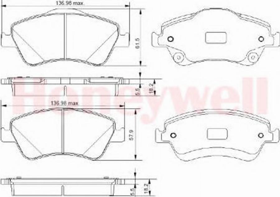 BENDIX 572524B - Тормозные колодки, дисковые, комплект avtokuzovplus.com.ua