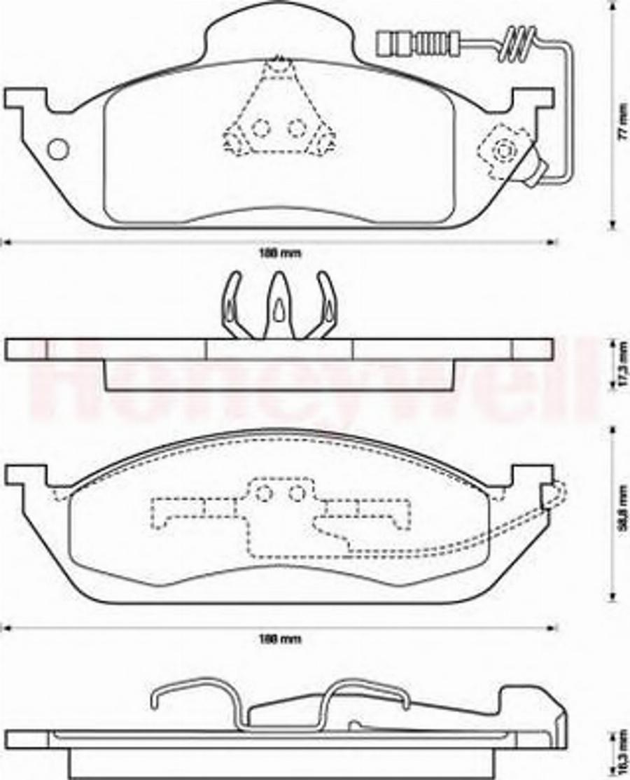 BENDIX 573034B - Гальмівні колодки, дискові гальма autocars.com.ua