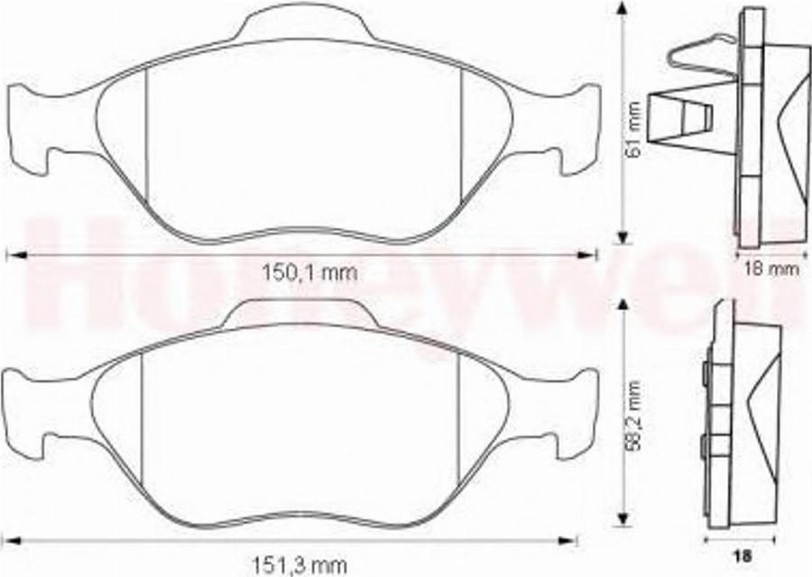 BENDIX 573041B - Тормозные колодки, дисковые, комплект avtokuzovplus.com.ua