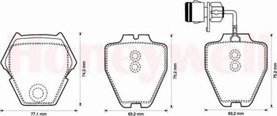 BENDIX 573208B - Тормозные колодки, дисковые, комплект avtokuzovplus.com.ua