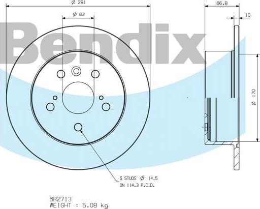 BENDIX BR2713 - Тормозной диск autodnr.net