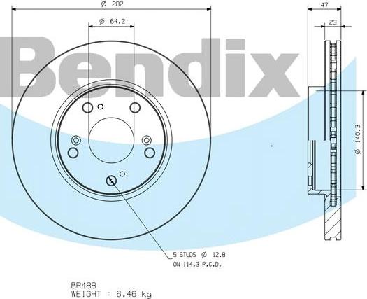 BENDIX BR488 - Тормозной диск autodnr.net