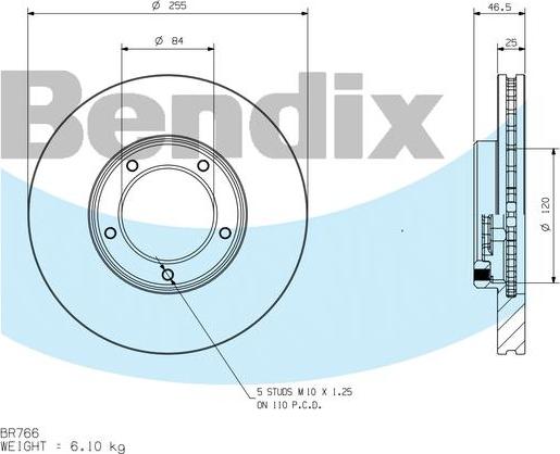 BENDIX BR766 - Тормозной диск autodnr.net