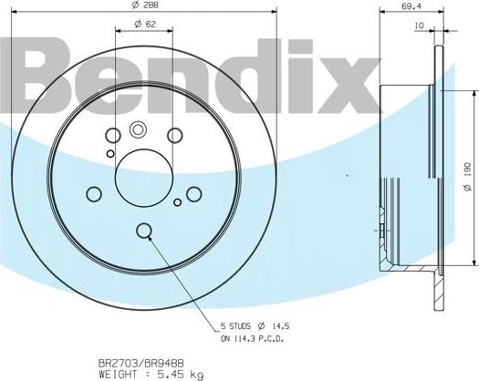 BENDIX BR9488 - Тормозной диск autodnr.net