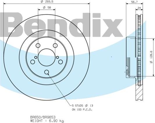 BENDIX BR9653 - Тормозной диск autodnr.net