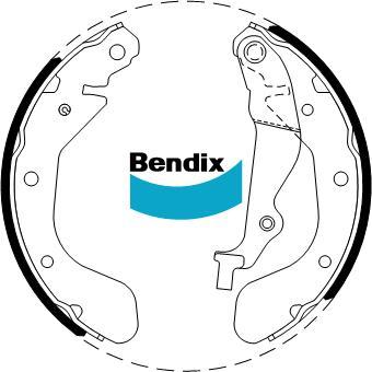 BENDIX BS1870 - Комплект тормозных колодок, барабанные autodnr.net