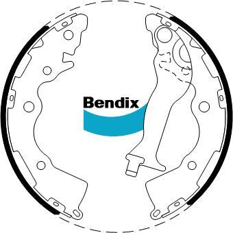 BENDIX BS5014 - Комплект тормозных колодок, барабанные autodnr.net