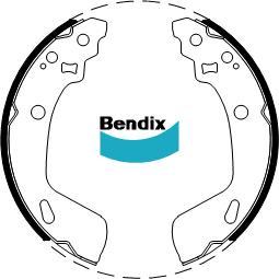 BENDIX BS5057 - Комплект тормозных колодок, барабанные avtokuzovplus.com.ua