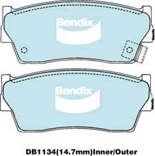 BENDIX DB1134 GCT - Тормозные колодки, дисковые, комплект autodnr.net