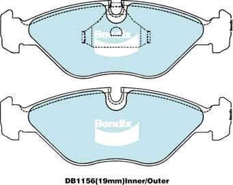 BENDIX DB1156 GCT - Тормозные колодки, дисковые, комплект autodnr.net