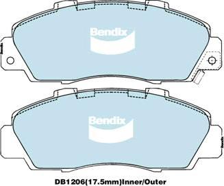 BENDIX DB1206 GCT - Тормозные колодки, дисковые, комплект autodnr.net