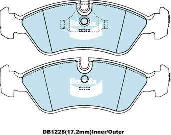 BENDIX DB1228 EURO+ - Тормозные колодки, дисковые, комплект autodnr.net