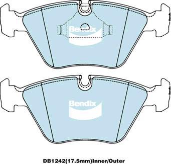 BENDIX DB1242 MKT - Тормозные колодки, дисковые, комплект autodnr.net