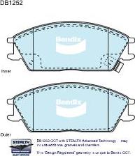 BENDIX DB1252 GCT - Тормозные колодки, дисковые, комплект autodnr.net